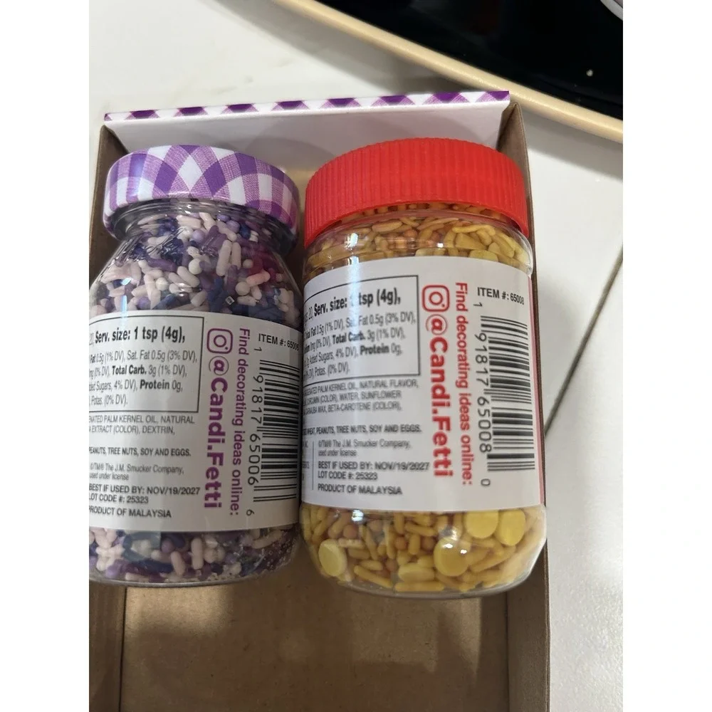 Jif Peanut Butter Sprinkles & Smucker Grape‎ Sprinkles, 2.82 oz Set